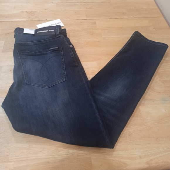CALVIN KLEIN - SKINNY STRAIGHT STRETCH Blue Jeans - Men Size 34 x 30